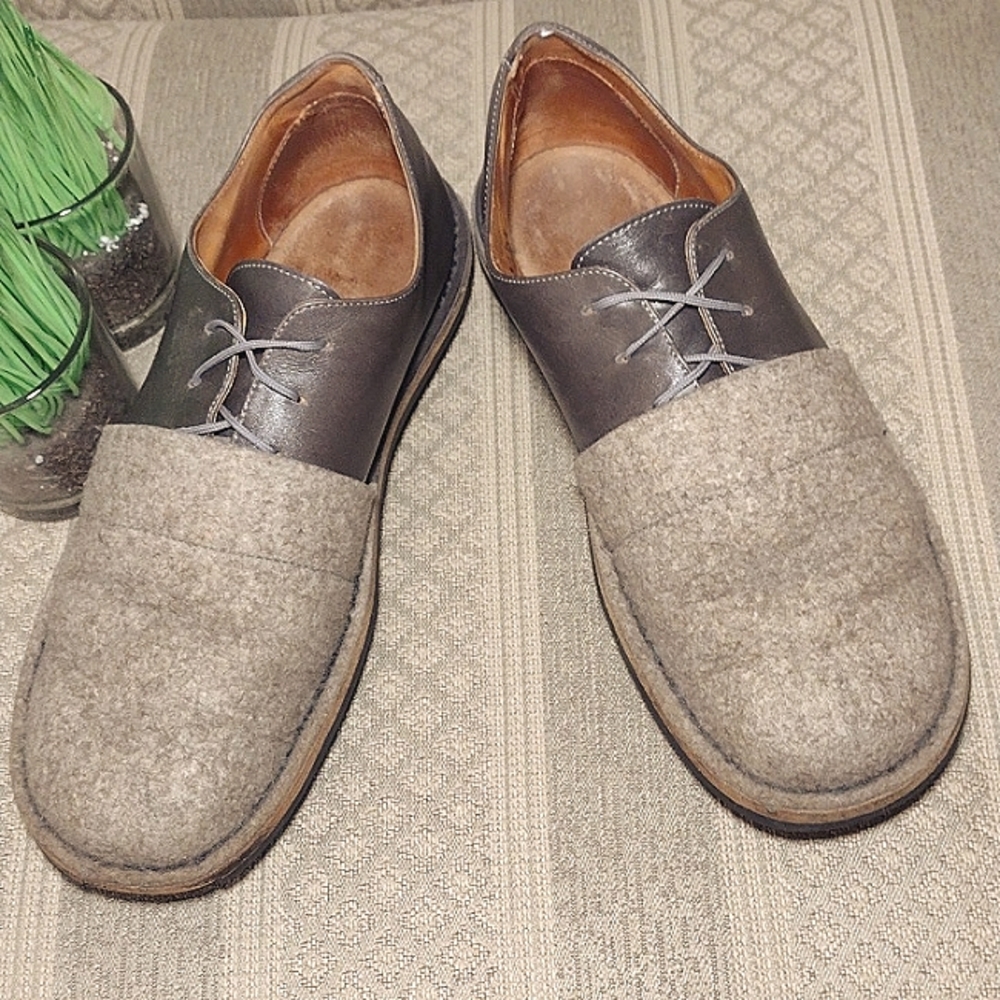 Trippen Color Block Leather & Wool Oxford